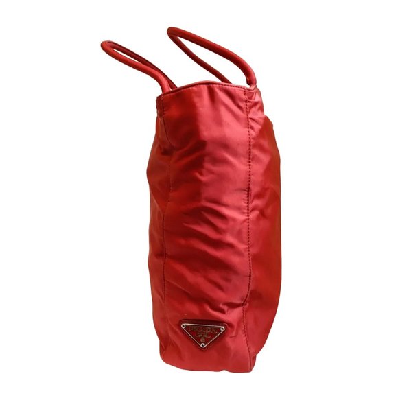 Authentic PRADA Red Nylon Tote Hand Bag Purse, Made in Italy - Picture 4 of 12